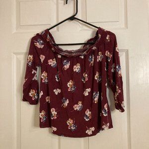 Old Navy Floral Ruffle Neck Top
